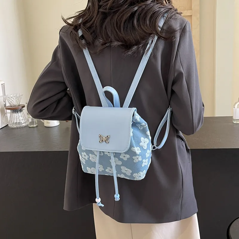 Cwatcun PU Backpack Regular Women's Ecru/Blue/Pink/Black-12