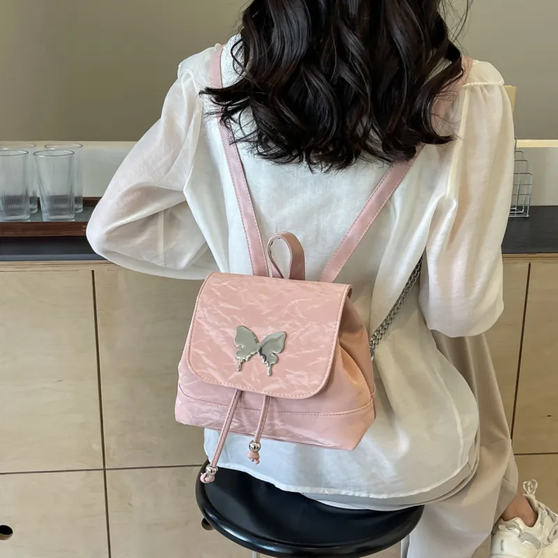 Cwatcun PU Handbag Backpack Regular Women's Ecru/Silver/Green/Blue/Pink/Black-34