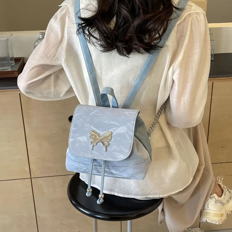 Cwatcun PU Handbag Backpack Regular Women's Ecru/Silver/Green/Blue/Pink/Black-28