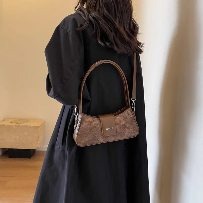Rainbow Girl PU Crossbody Bag, Shoulder Bag Women's Black/Blue/Brown-2