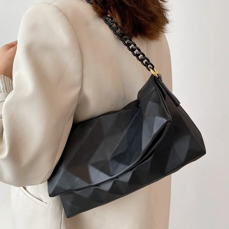 Rainbow Girl PU Shoulder Bag Small Square Bag Shoulder Bag Crossbody Bag Women's Black/Ecru-6