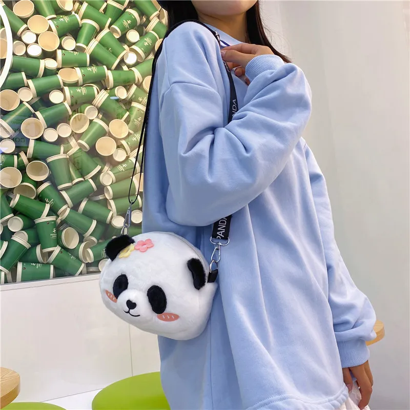 Cwatcun Plush Crossbody Bag Unisex White-2