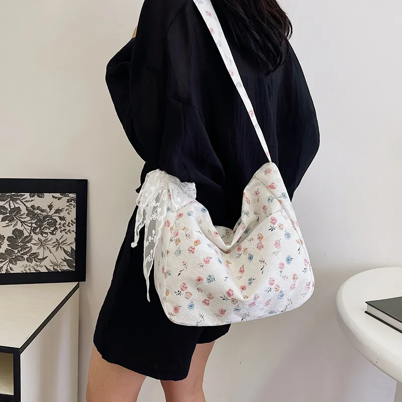 Cwatcun Canvas Bag Shoulder Bags Women's Ecru/Black/Gray-3
