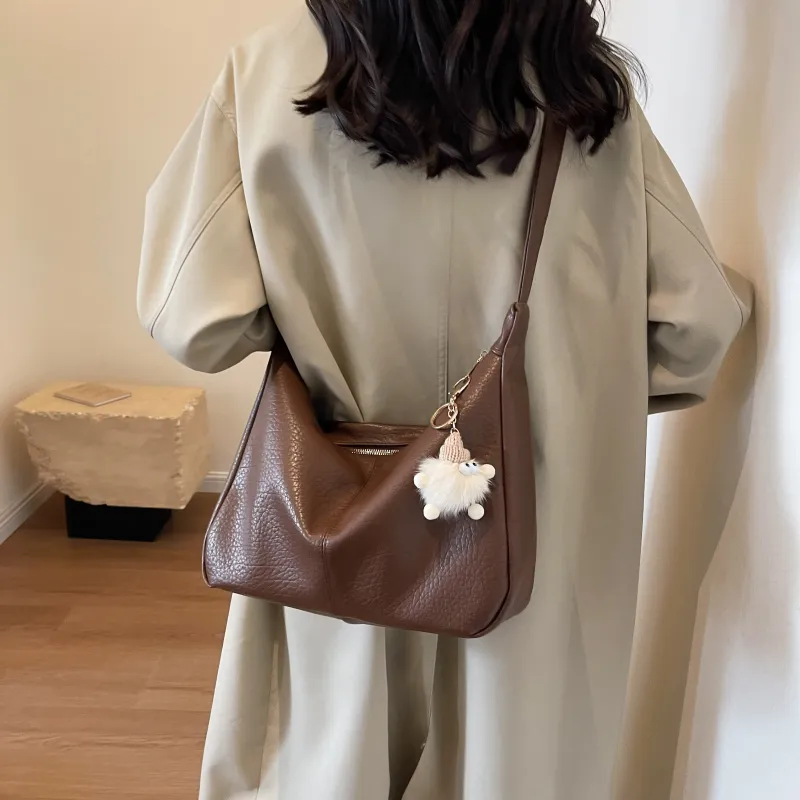 Cwatcun PU Crossbody Bag Regular Women's Ecru/Black/Brown/Coffee-28