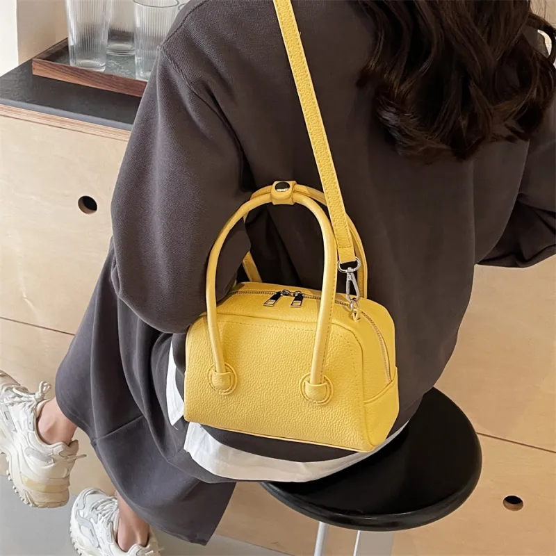 Cwatcun PU One Shoulder Handbag, Crossbody Bag Regular Women's White/Sky Blue/Yellow/Black/Pink-31