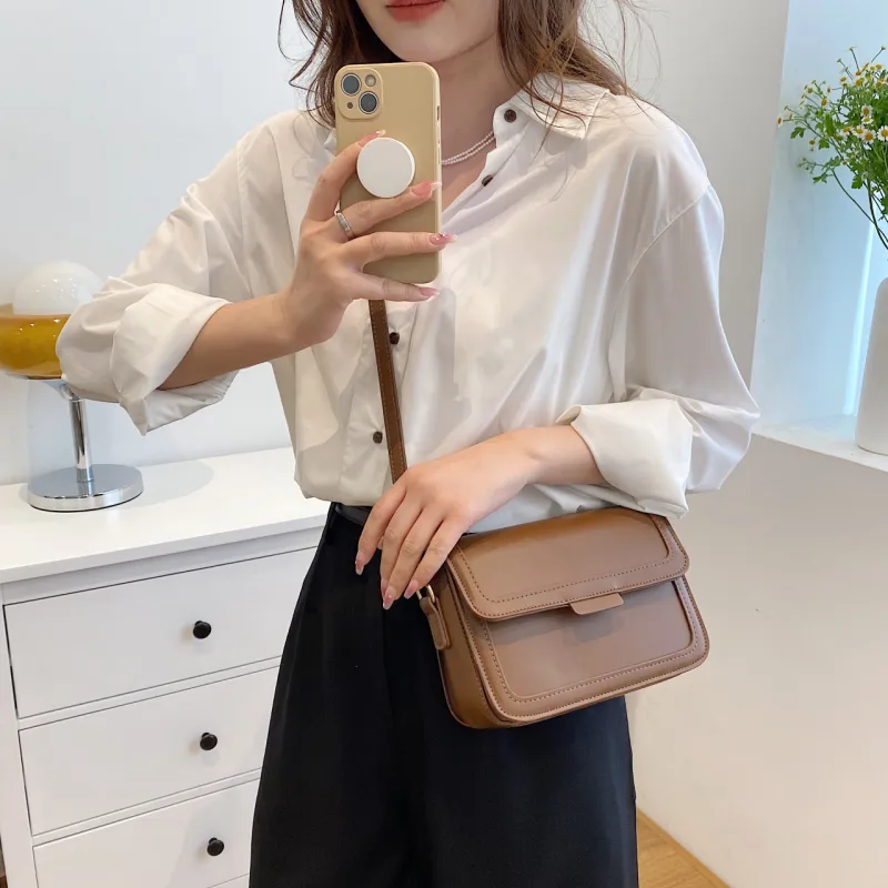 Cwatcun PU Shoulder Bag Crossbody Bag Women's Brown/Black/Khaki-11