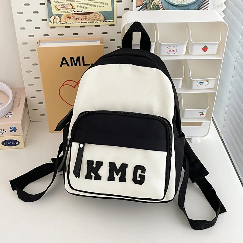 Cwatcun Nylon Fabric Backpack Regular Unisex Light Green/Yellow/Blue/Pink/Black-29