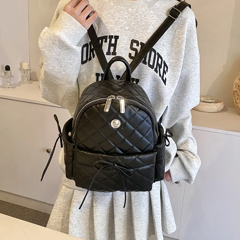 Cwatcun PU Backpack Women's Black/Blue/Pink/Silver/White-1