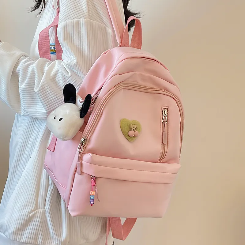 Cwatcun Nylon Backpack Women's Ecru/Black/Pink/Light Yellow/Light Green-11