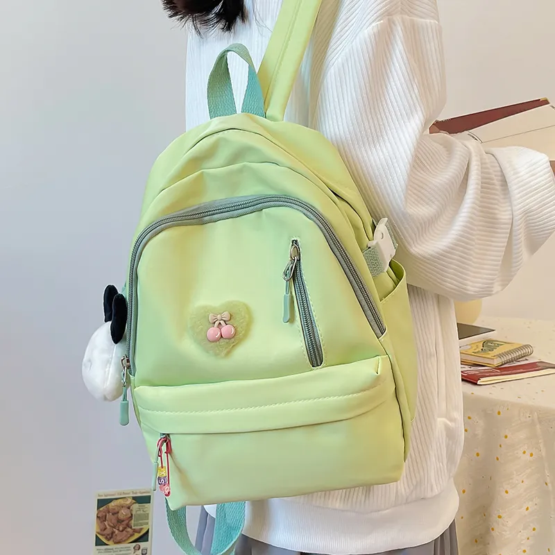 Cwatcun Nylon Backpack Women's Ecru/Black/Pink/Light Yellow/Light Green-24