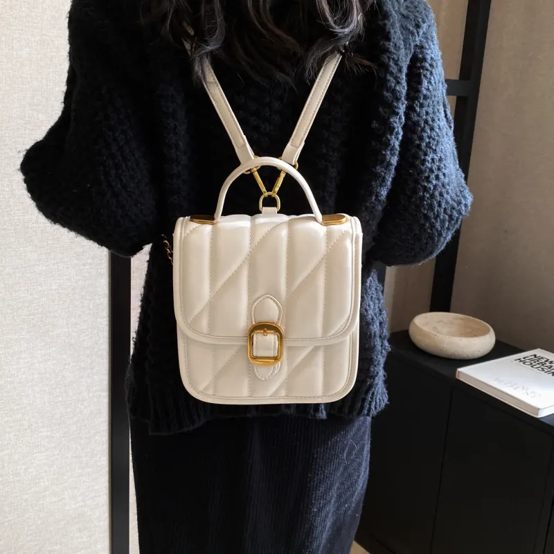 Cwatcun PU Double Shoulder, One Shoulder Handbag Regular Women's White/Black/Coffee-1