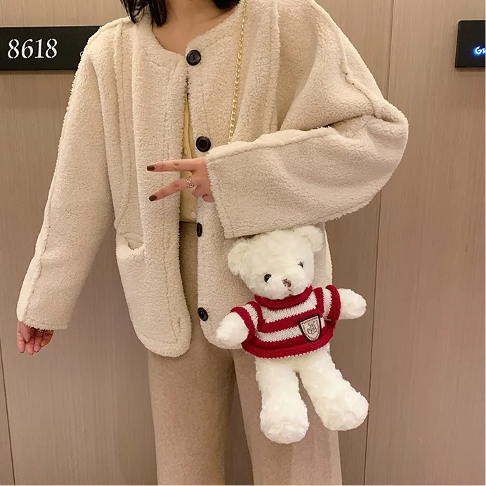 Cwatcun Plush Handbag Crossbody Bag Regular Unisex-14