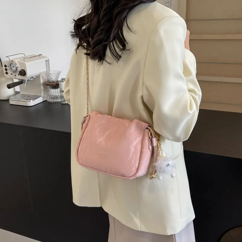 Rainbow Girl PU Shoulder Bag Regular Women's Green/Pink/Ecru/Black-12