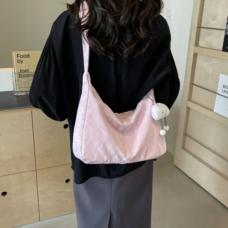 Cwatcun PU Bucket Bag, Shoulder Bag, Crossbody Bag Women's Black/Ecru/Silver/Pink-23