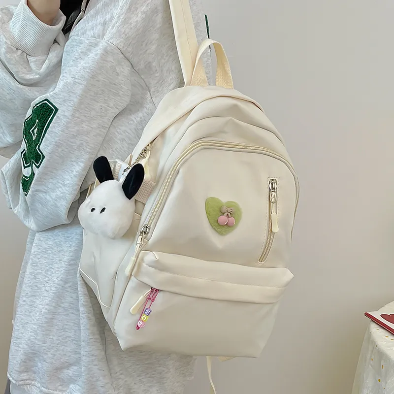 Cwatcun Nylon Backpack Women's Ecru/Black/Pink/Light Yellow/Light Green-2