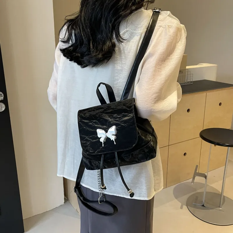 Cwatcun PU Handbag Backpack Regular Women's Ecru/Silver/Green/Blue/Pink/Black-41