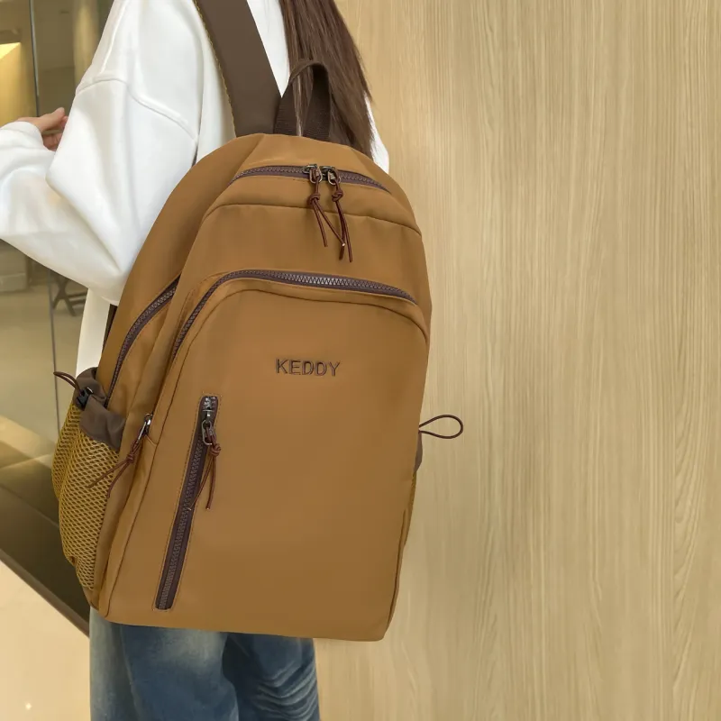 Cwatcun Nylon Backpack Unisex Ecru/Brown/Black/Coffee-8