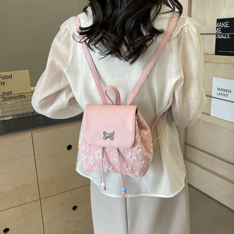 Cwatcun PU Backpack Regular Women's Ecru/Blue/Pink/Black-21