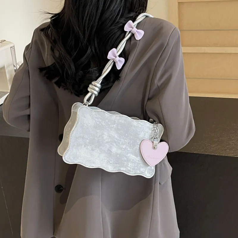 Cwatcun PU Handbag, Shoulder Bag Regular Women's Silver/Pink/Green/White/Black-5