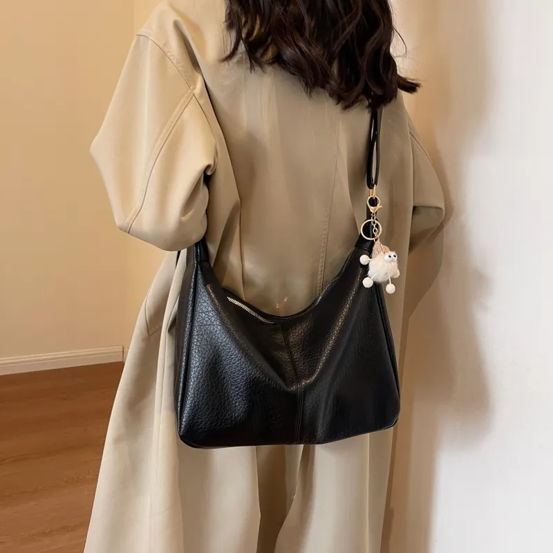 Cwatcun PU Crossbody Bag Regular Women's Ecru/Black/Brown/Coffee-4