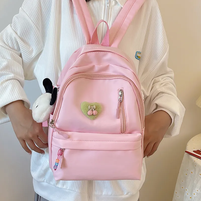 Cwatcun Nylon Backpack Women's Ecru/Black/Pink/Light Yellow/Light Green-10