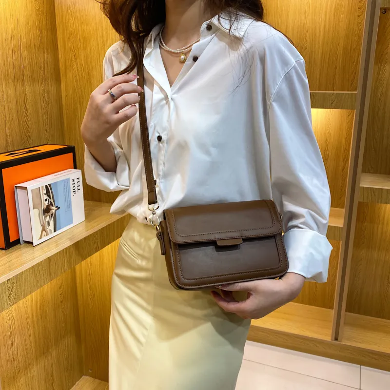 Cwatcun PU Shoulder Bag Crossbody Bag Women's Brown/Black/Khaki-8