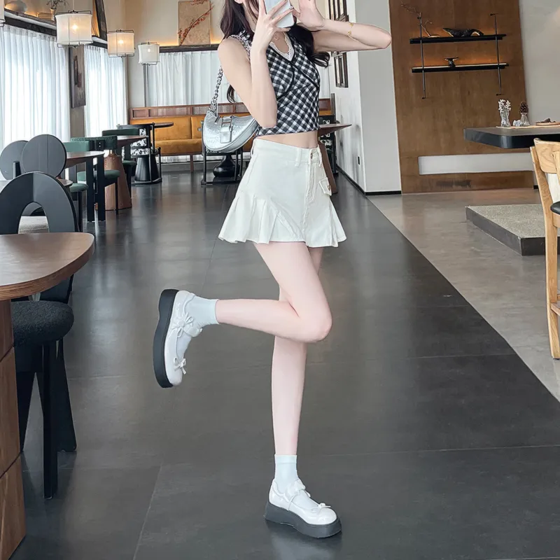 7 SEVFUN Denim Short Skirts Women's-1