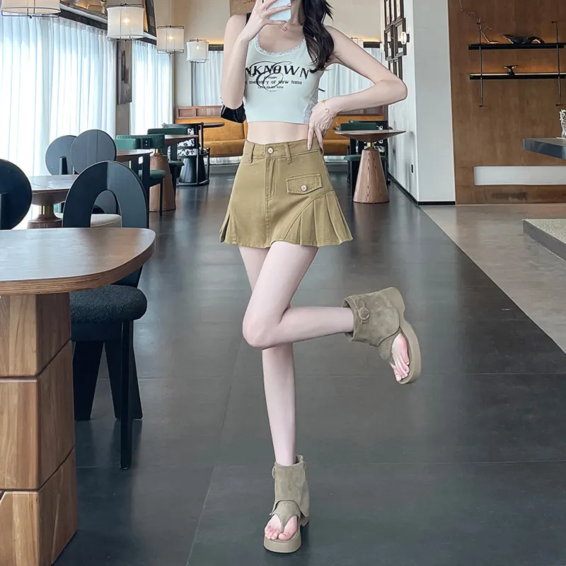 7 SEVFUN Denim Short Skirts Women's-4