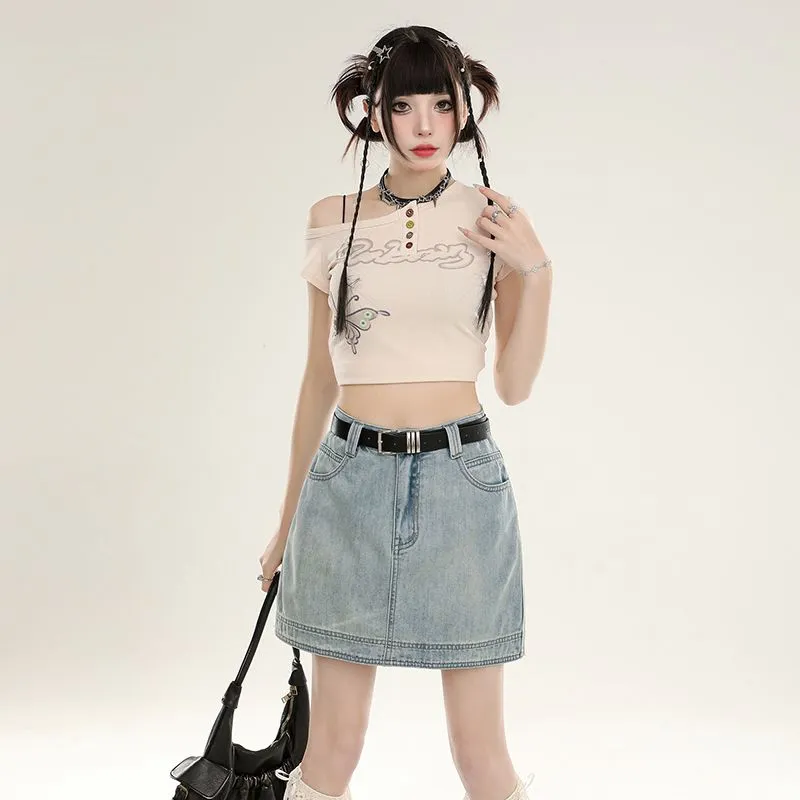 7 SEVFUN Denim Short Skirts Women's Light-3