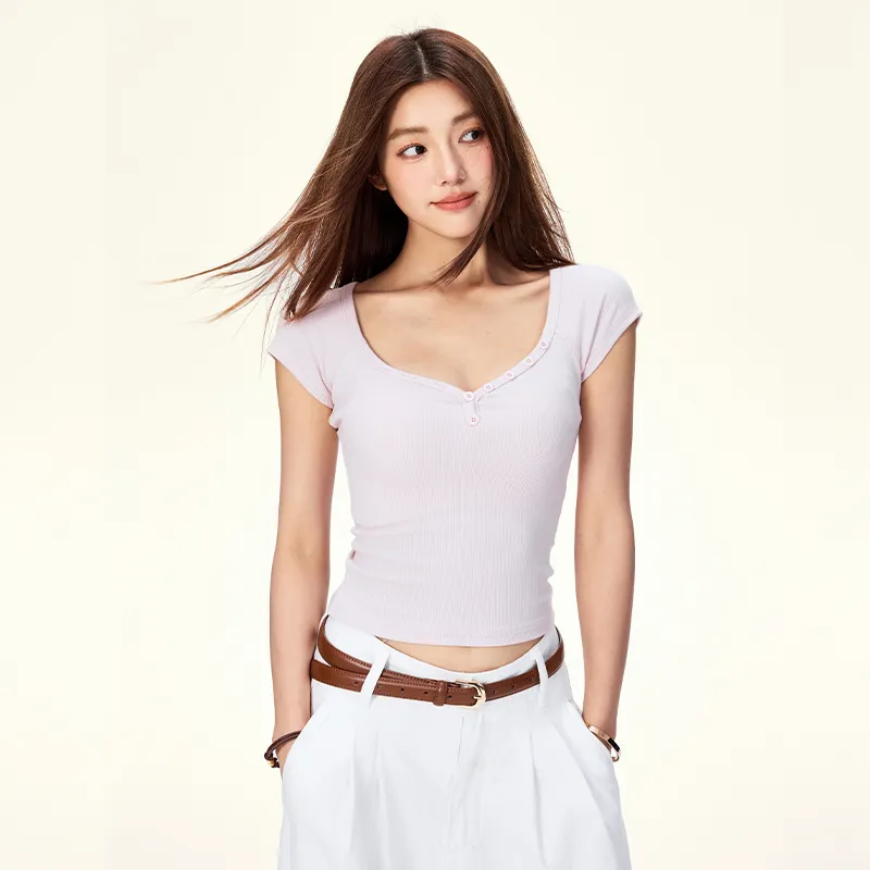 7 SEVFUN Leg of Mutton Sleeve T Shirt Women's-2