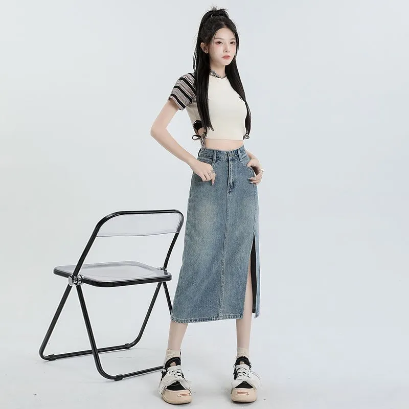 7 SEVFUN Denim Long Skirt Women's Light-1