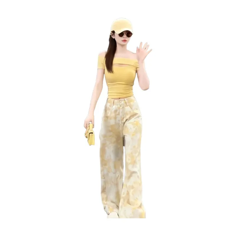 7 SEVFUN Jeans Women's Yellow Gold Floral-2