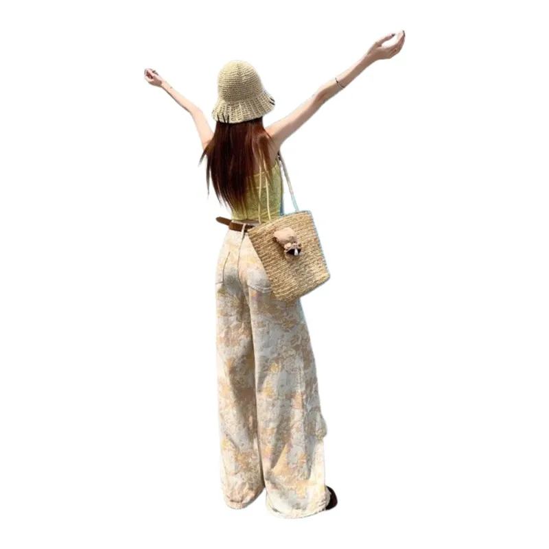 7 SEVFUN Jeans Women's Yellow Gold Floral-5