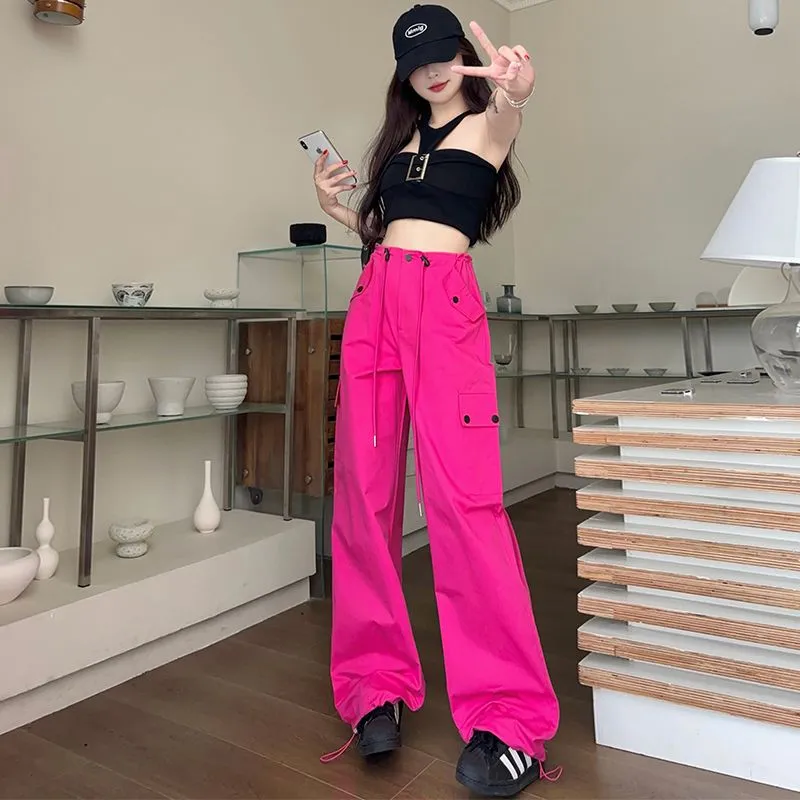 7 SEVFUN Casual Pants Women's Rose Red-1