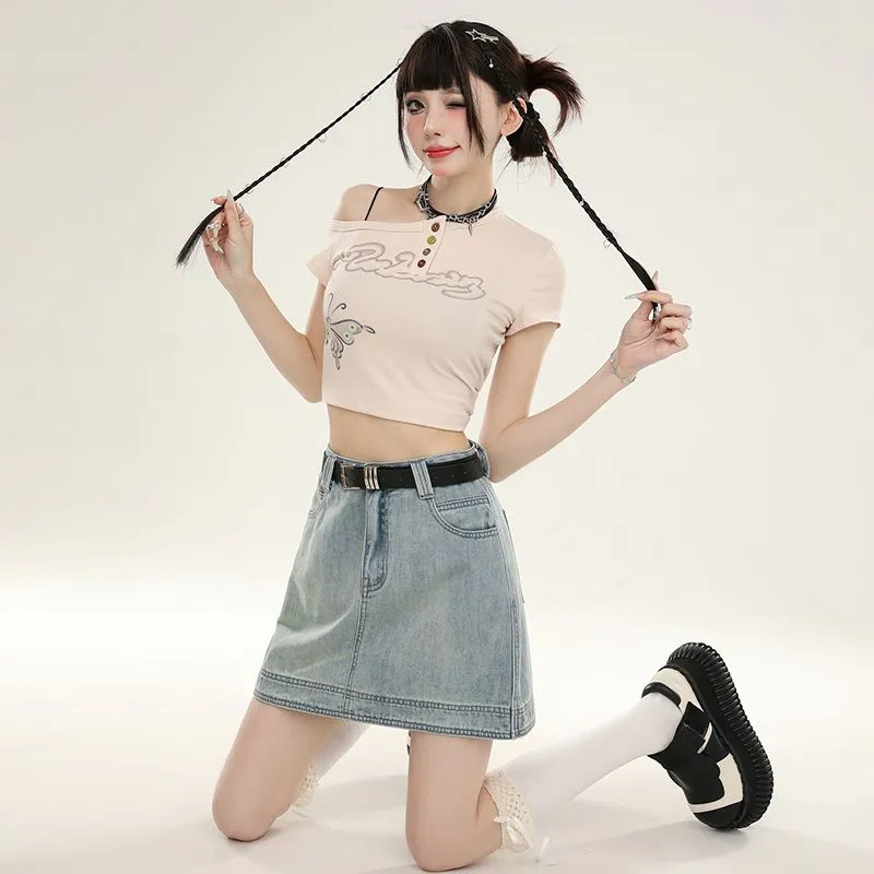 7 SEVFUN Denim Short Skirts Women's Light-2