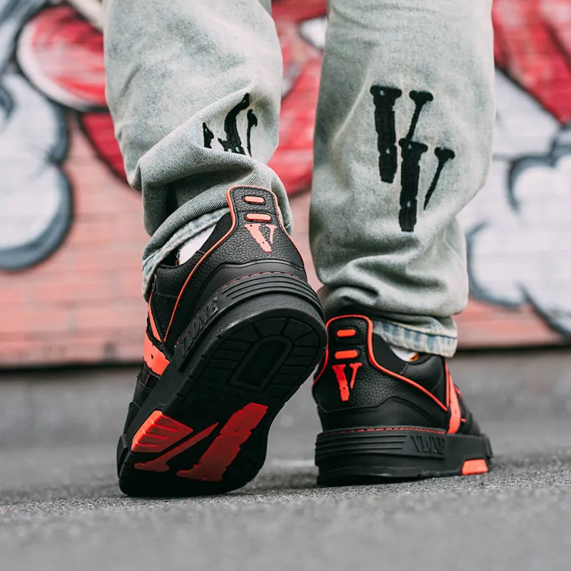 VLONE Low Top Skateboard Shoes Unisex Black Orange-6