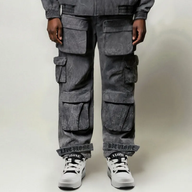 VLONE Gothic Letter Collection Large Logo Collection Cargo Pants Unisex-7
