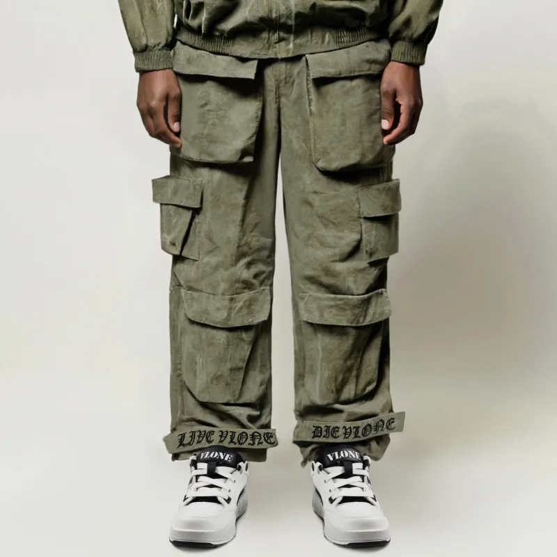 VLONE Gothic Letter Collection Large Logo Collection Cargo Pants Unisex-2
