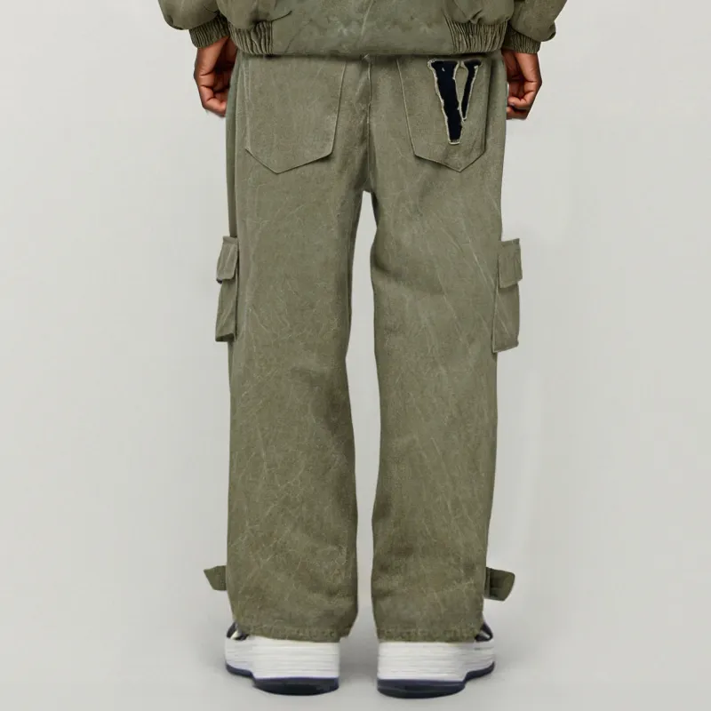 VLONE Gothic Letter Collection Large Logo Collection Cargo Pants Unisex-3