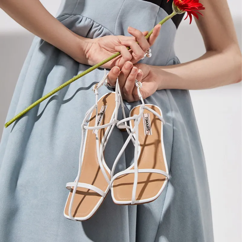 73Hours Summer Limited Edition Stylish Sandal 5.5cm Women's White-5