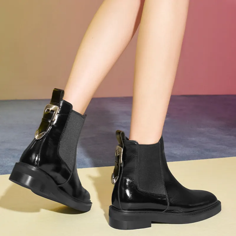 73Hours Short Chelsea Boots 2cm Women's Black-5