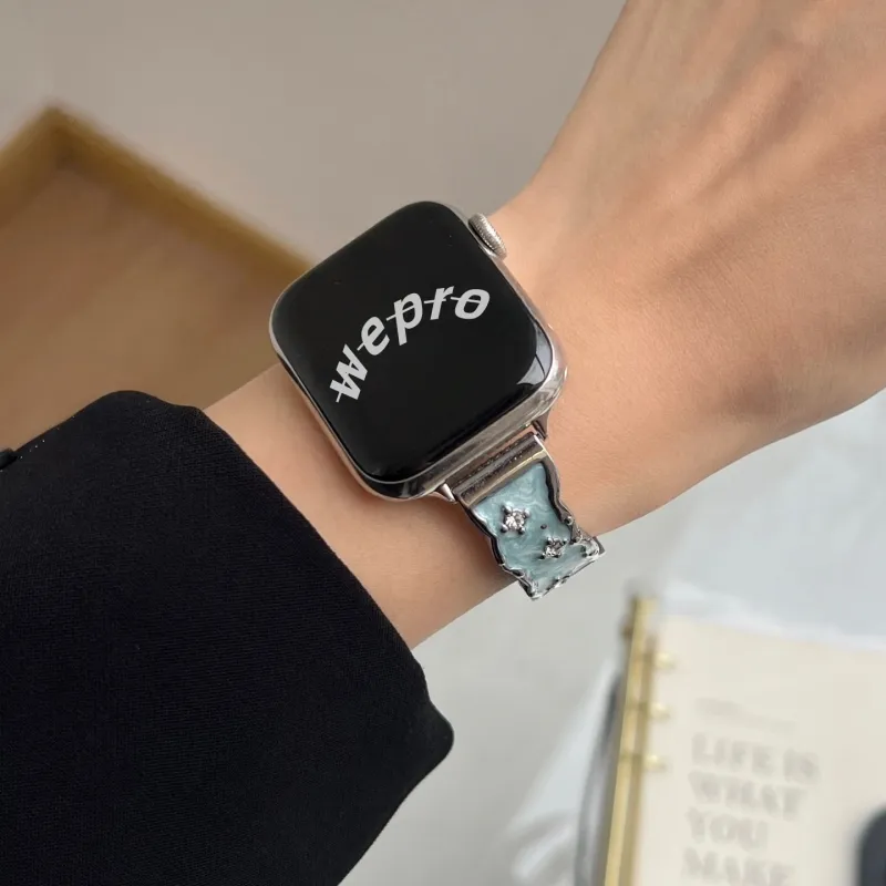 Wepro Compatibility With Apple Watch Series 10/S9 Strap 8/7/6/5/4/3 Ultra Apple Compatibility Watch Band Metal-4