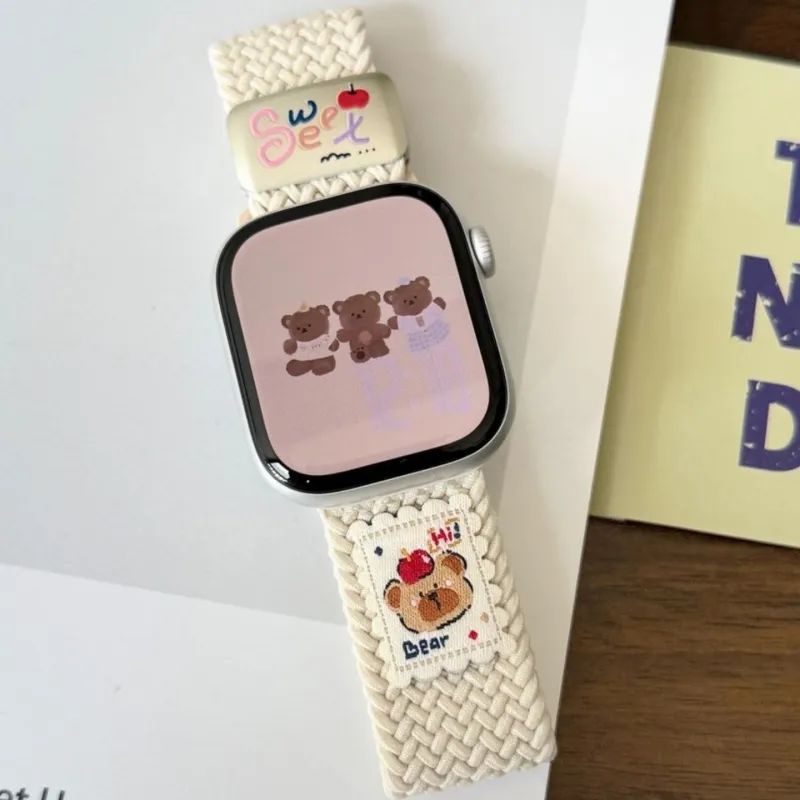 Vobafe Compatibility With Apple Watch Series 9/S8/S7/S10 SE/Ultra 2 Watch Band Apple Compatibility Fabric Material-1