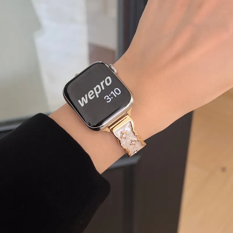 Wepro Compatibility With Apple Watch Series 10/S9 Strap 8/7/6/5/4/3 Ultra Apple Compatibility Watch Band Metal-27