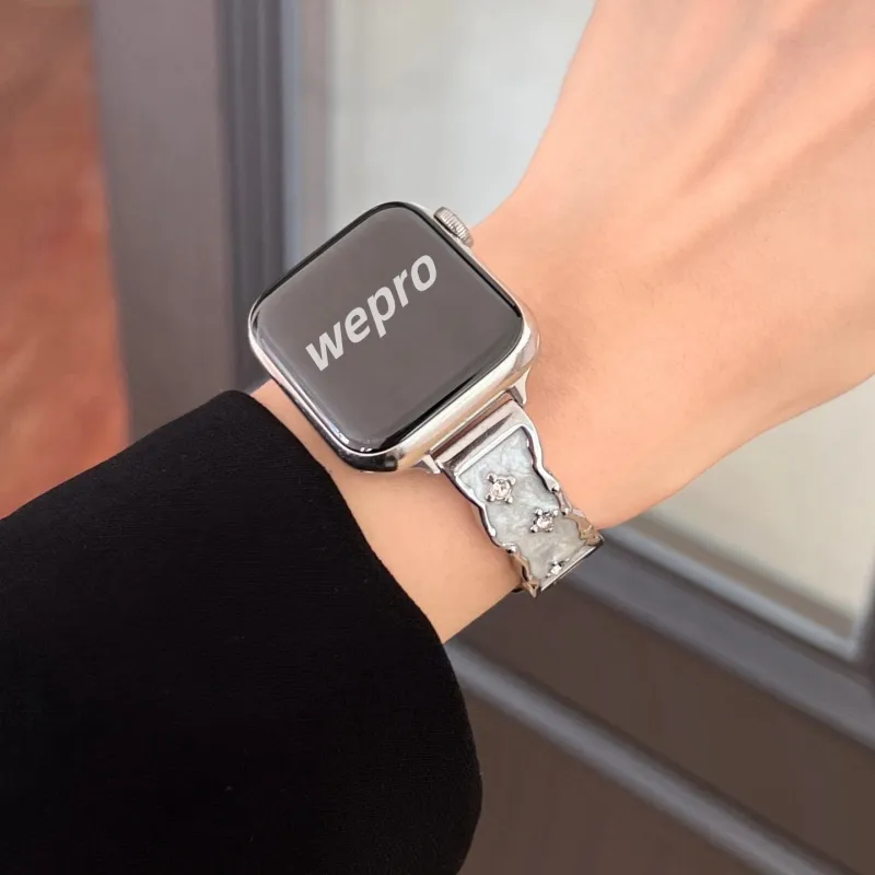 Wepro Compatibility With Apple Watch Series 10/S9 Strap 8/7/6/5/4/3 Ultra Apple Compatibility Watch Band Metal-11