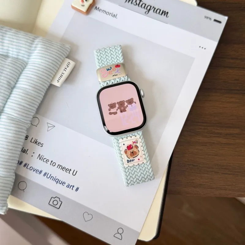 Vobafe Compatibility With Apple Watch Series 9/S8/S7/S10 SE/Ultra 2 Watch Band Apple Compatibility Fabric Material-5