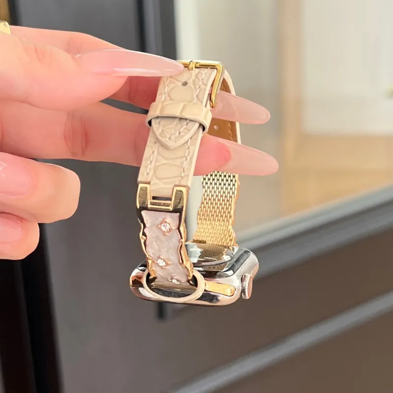 Wepro Compatibility With Apple Watch Series 10/S9 Strap 8/7/6/5/4/3 Ultra Apple Compatibility Watch Band Metal-23