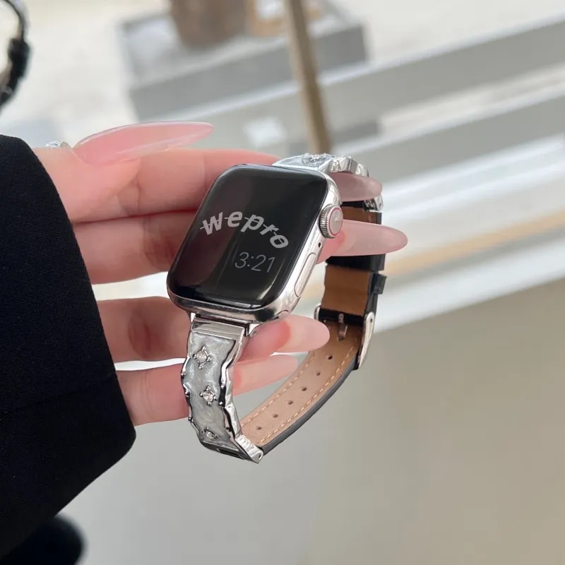 Wepro Compatibility With Apple Watch Series 10/S9 Strap 8/7/6/5/4/3 Ultra Apple Compatibility Watch Band Metal-16