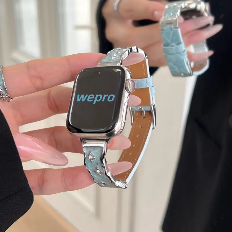 Wepro Compatibility With Apple Watch Series 10/S9 Strap 8/7/6/5/4/3 Ultra Apple Compatibility Watch Band Metal-2