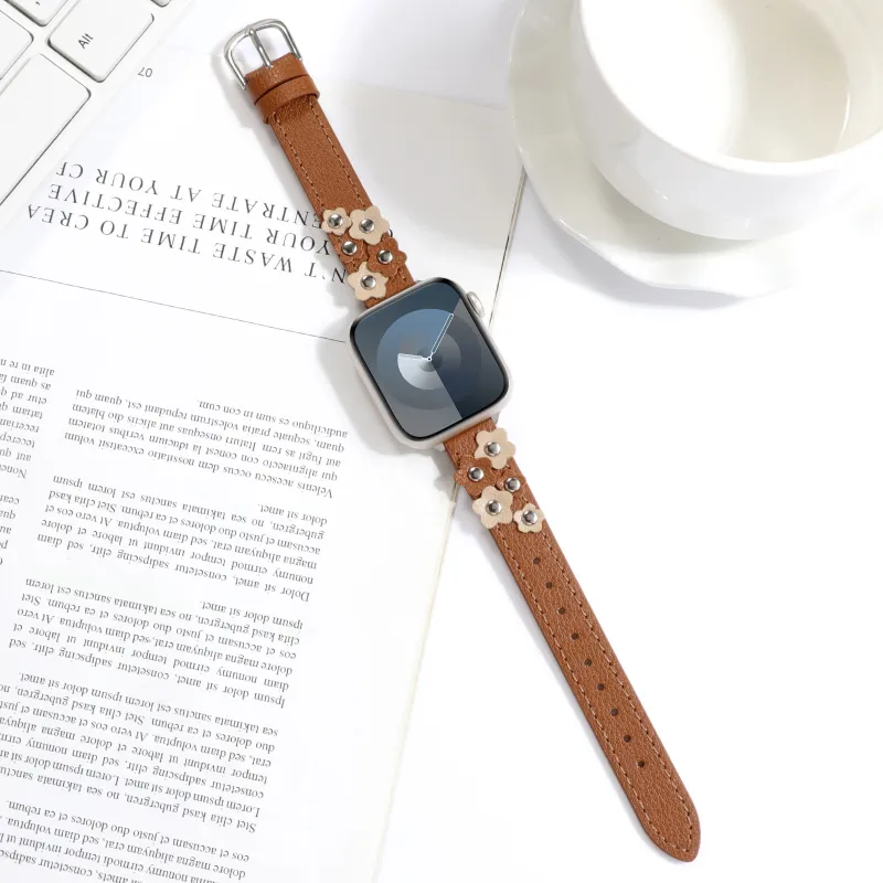 Vobafe Apple Compatibility Watch Band 44mm Genuine Leather Material-5